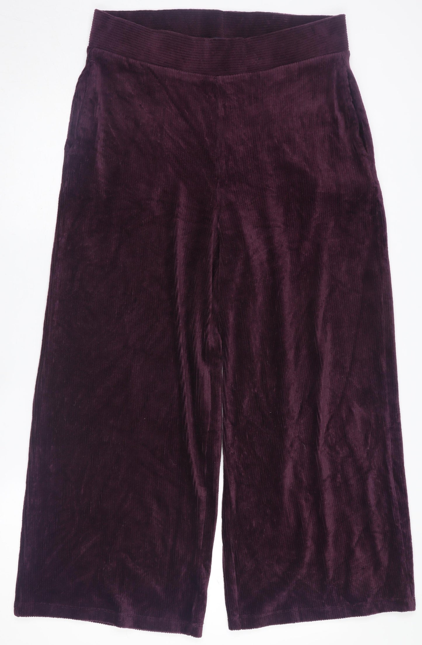Marks and Spencer Women's Purple Wide-Leg Corduroy Trousers