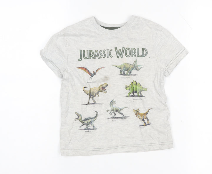 Jurassic World Boys Grey T-Shirt, 3-4Y, Cotton Graphic Print