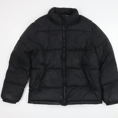 H&M Women's Black Puffer Jacket Size 12 Winter Coat