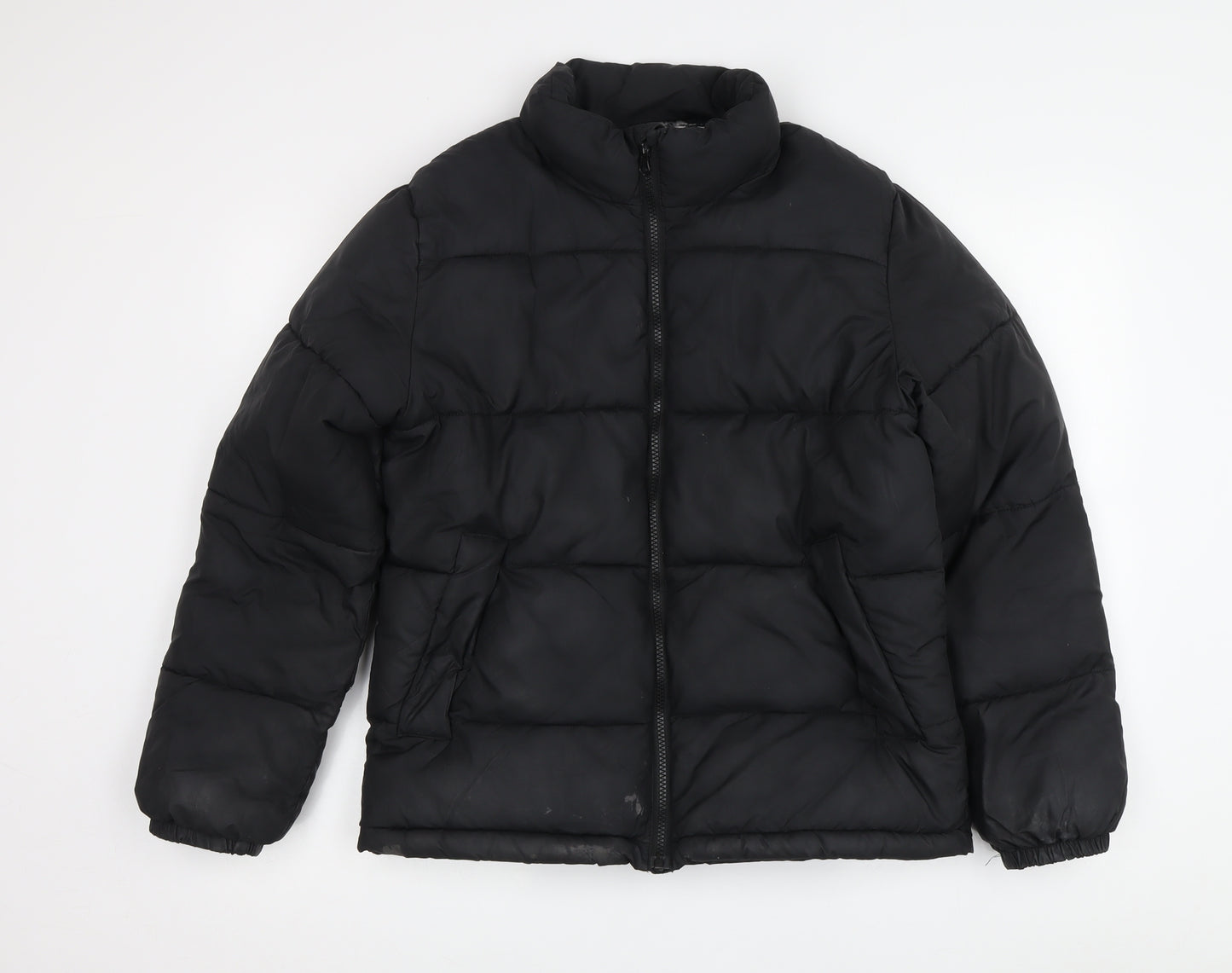 H&M Women's Black Puffer Jacket Size 12 Winter Coat