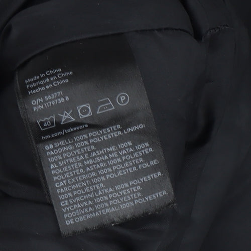 H&M Women's Black Puffer Jacket Size 12 Winter Coat