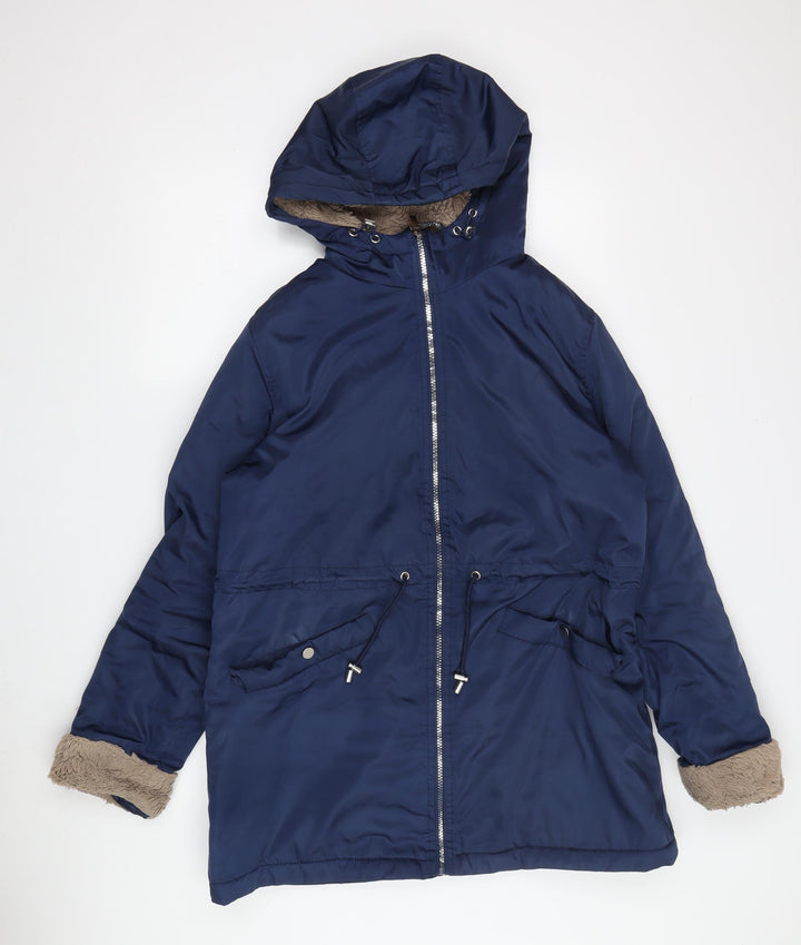 Bonmarché Women's Blue Parka Jacket Size 12