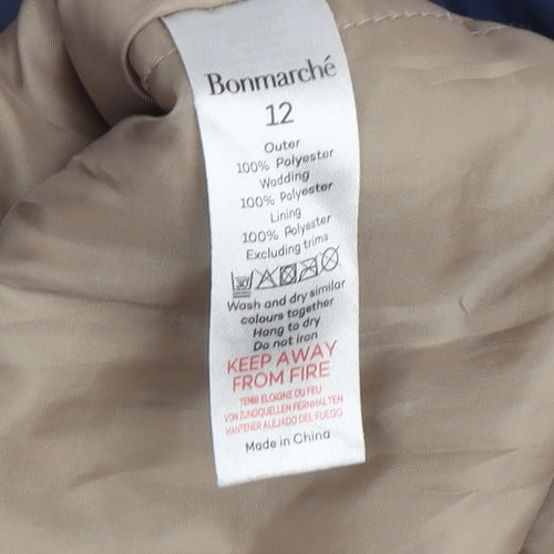 Bonmarché Women's Blue Parka Jacket Size 12