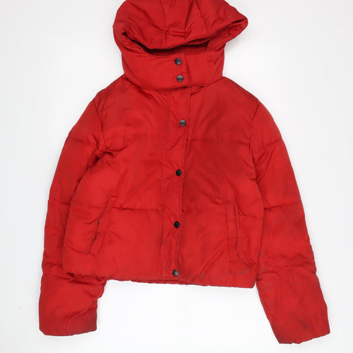New Look Girls Red Puffer Jacket, 12-13 Years, Hooded