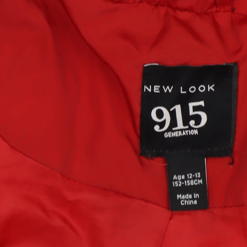 New Look Girls Red Puffer Jacket, 12-13 Years, Hooded