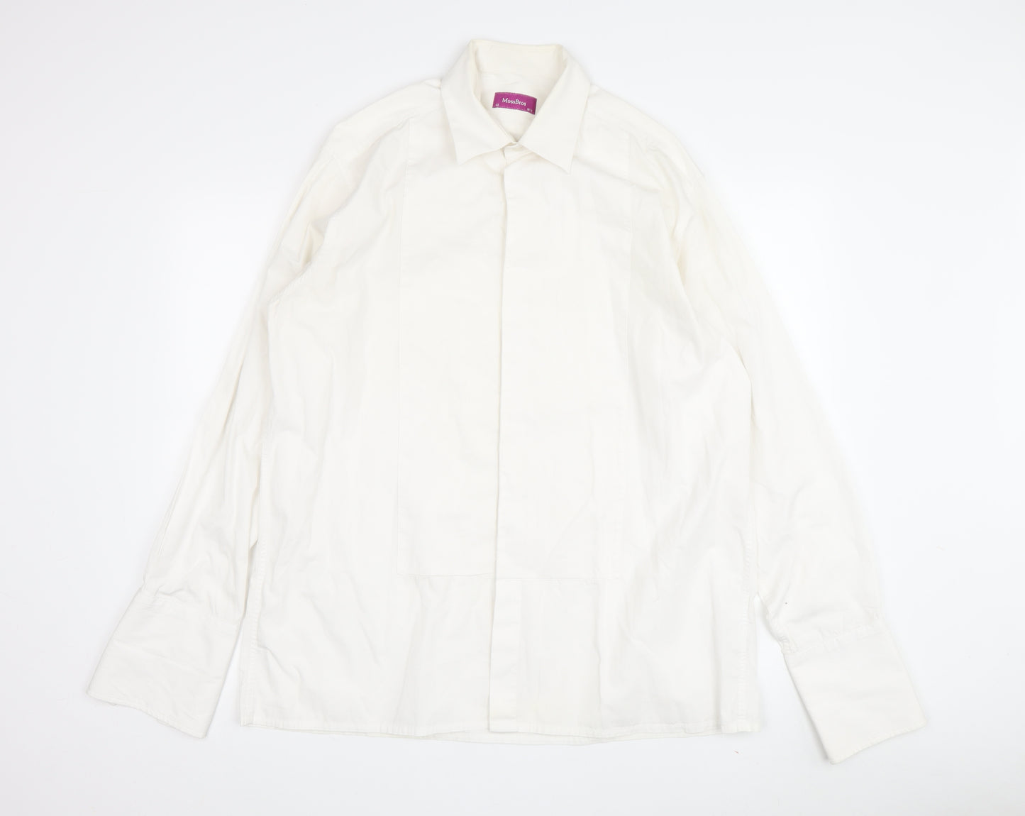 Moss Bros Men's White Dress Shirt L 42 cm