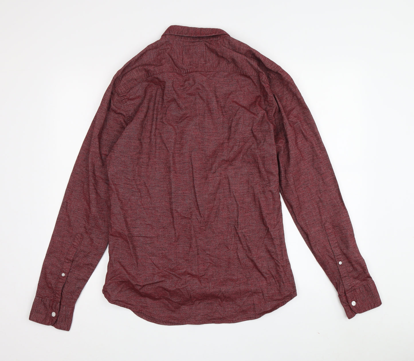 Hollister Men's Slim Fit Red Button-Up Shirt S