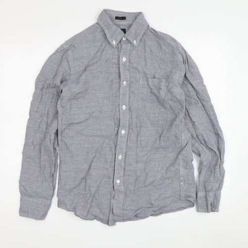 J.Crew Men's Slim Blue Long Sleeve Button-Up Shirt S