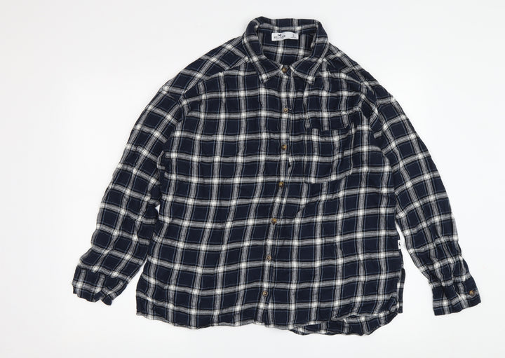 Hollister Men's Blue Plaid Shirt - Size S, Regular Fit