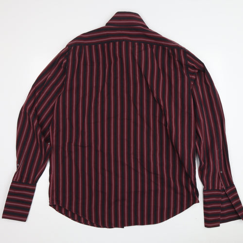 Banana Republic Men's Red Striped Dress Shirt L