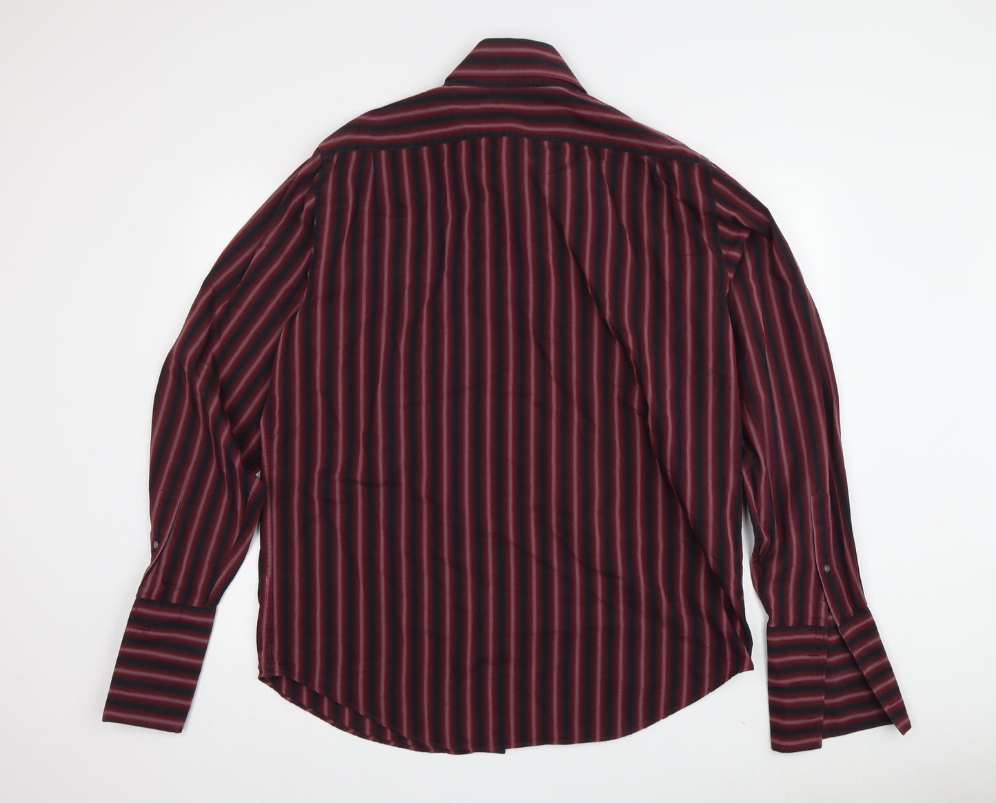Banana Republic Men's Red Striped Dress Shirt L