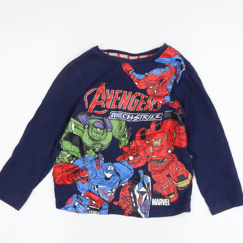 Marvel Avengers Boys Blue Pyjama Top 4-5 Years Superhero
