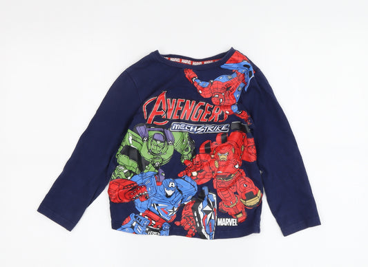 Marvel Avengers Boys Blue Pyjama Top 4-5 Years Superhero