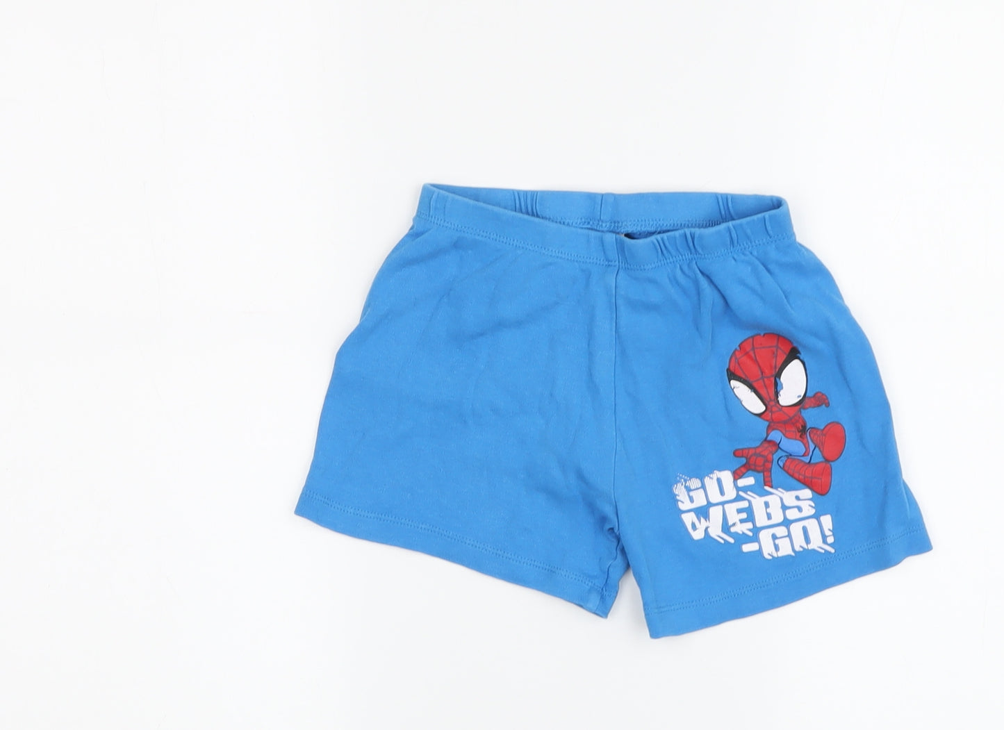 Boys Blue Spider-Man Shorts 3-4 Years Elastic Waist