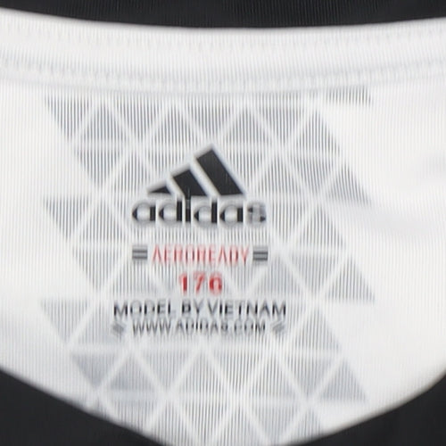 Adidas Boys White Football Jersey T-Shirt Size 18