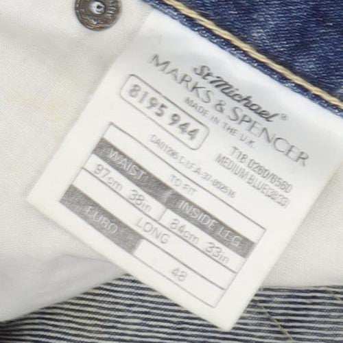 Marks & Spencer Men's Blue Straight Jeans Size 38