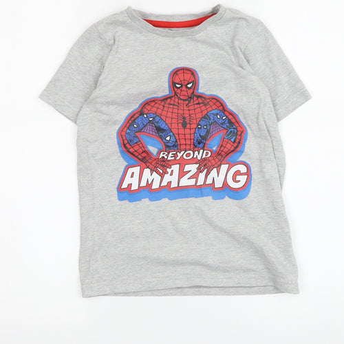 Marks and Spencer Boys Grey Spider-Man T-Shirt, 6-7 Years, Superhero Fun