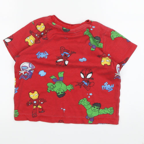 Marvel Boys Red Graphic Print T-Shirt, Size 3-4 Years