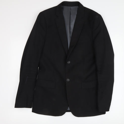 Topman Men's Black Slim Fit Blazer, Size 36