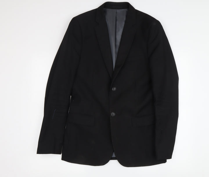 Topman Men's Black Slim Fit Blazer, Size 36