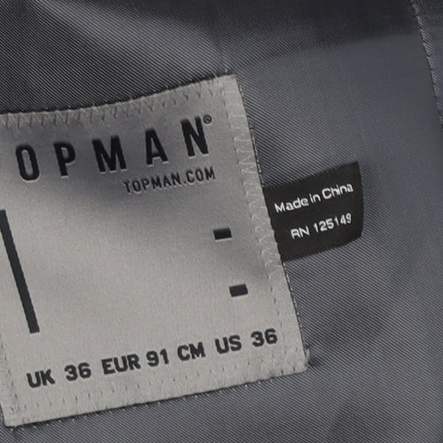 Topman Men's Black Slim Fit Blazer, Size 36