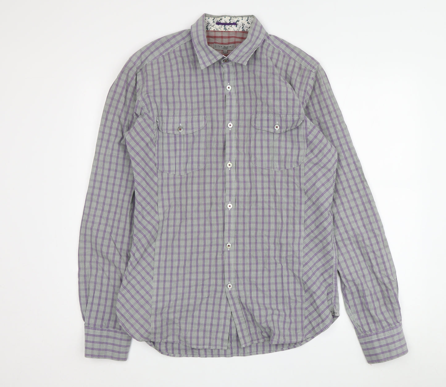 Ted Baker Men's Multicoloured Check Shirt - Size 4