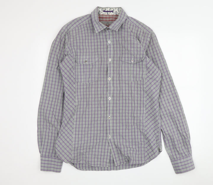 Ted Baker Men's Multicoloured Check Shirt - Size 4