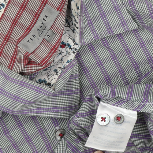 Ted Baker Men's Multicoloured Check Shirt - Size 4