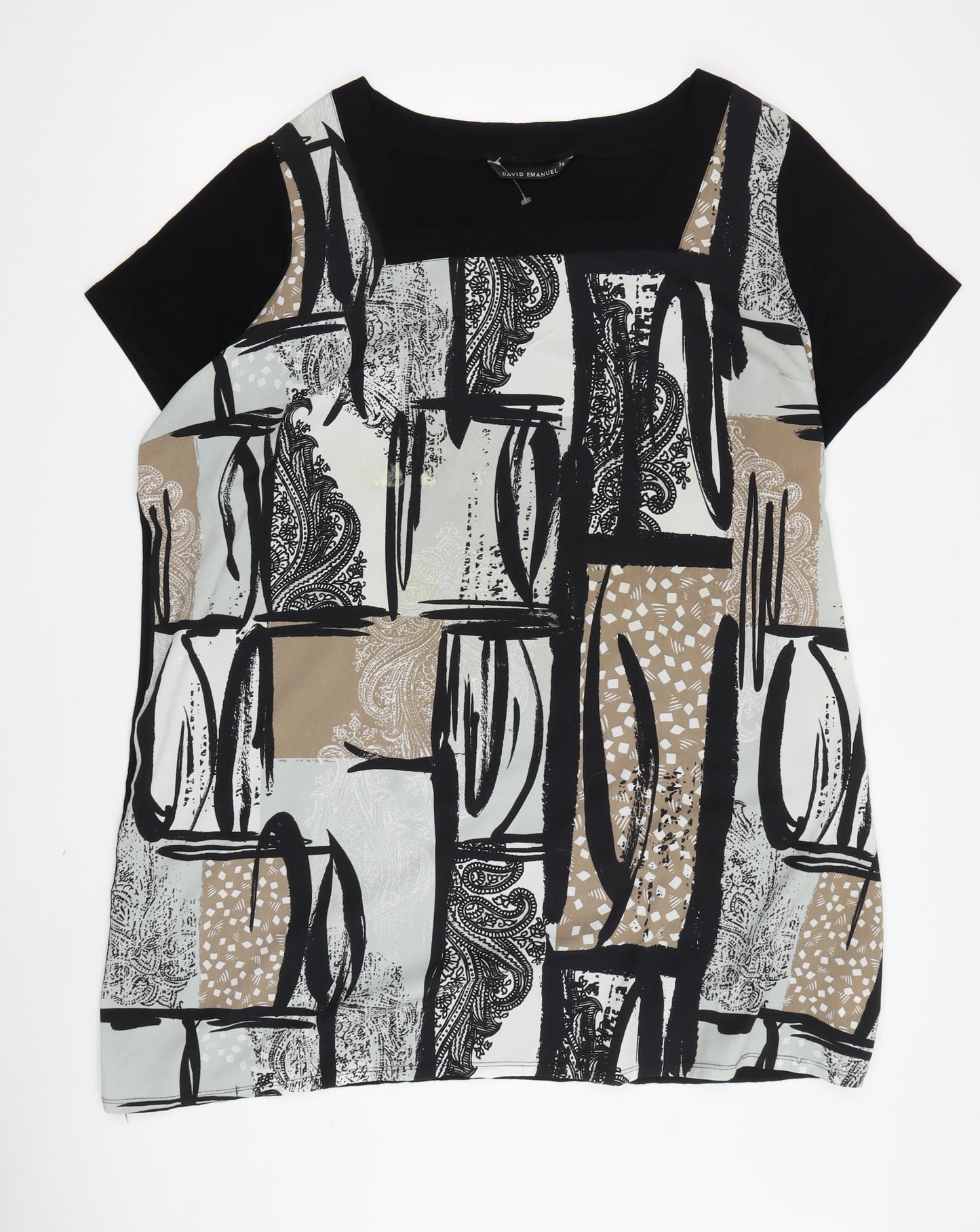 David Emanuel Women's Black & Beige Top - Size 24