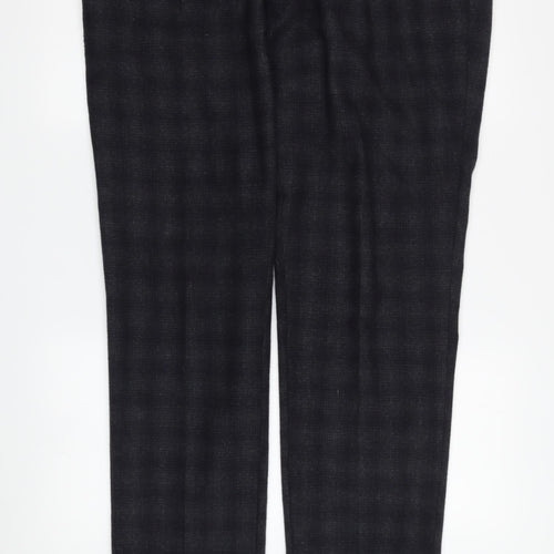 Marks and Spencer Men's Black Check Trousers Size 36