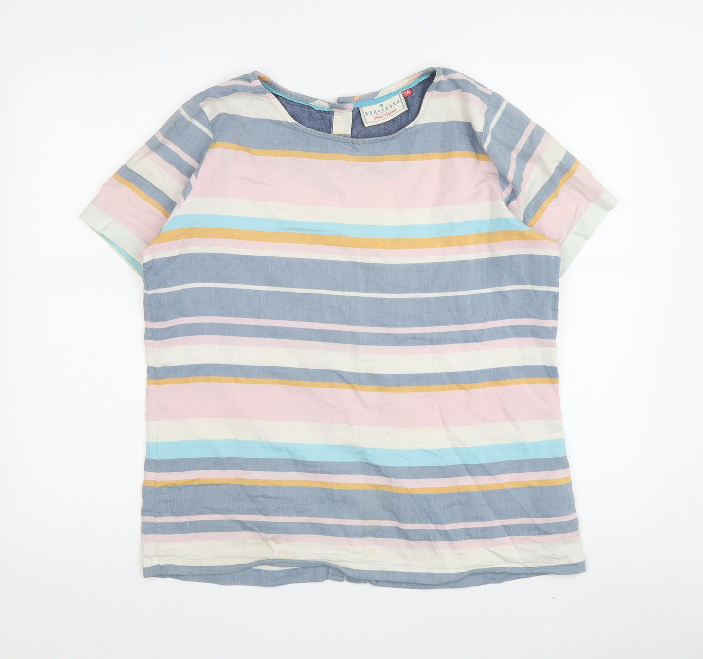 Brakeburn Women's Multicoloured Striped T-Shirt, Size 14