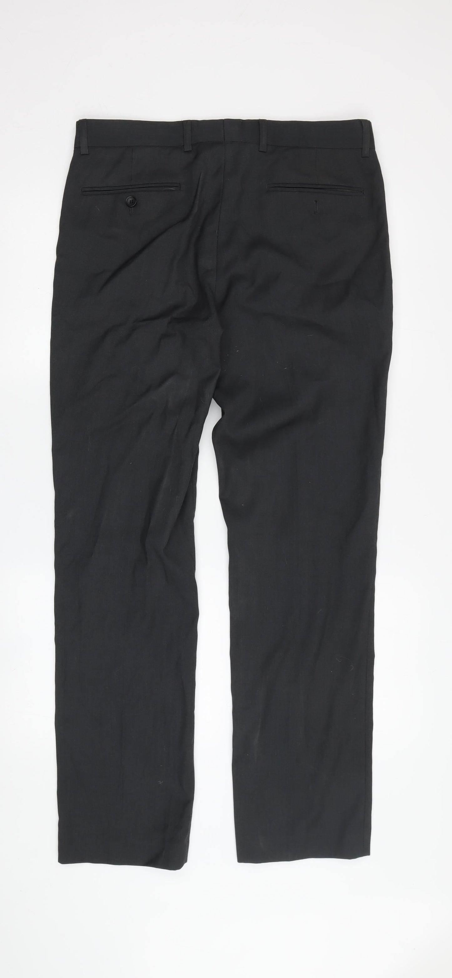 Topman Men's Black Dress Pants - Size 32, Regular Fit