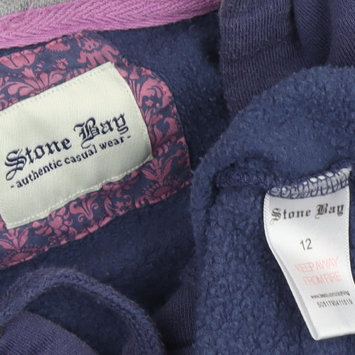 Stone Bay Women's Blue Hoodie, Size 12, Cotton Blend