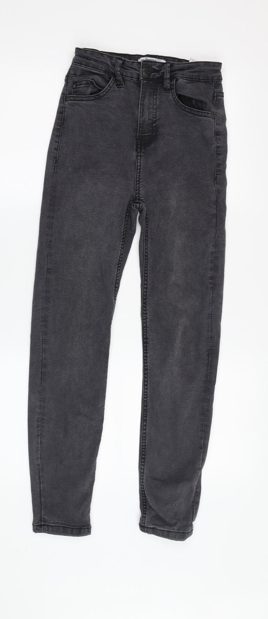 Bershka Girls Grey Straight Jeans, Size 6 - Stylish & Comfy