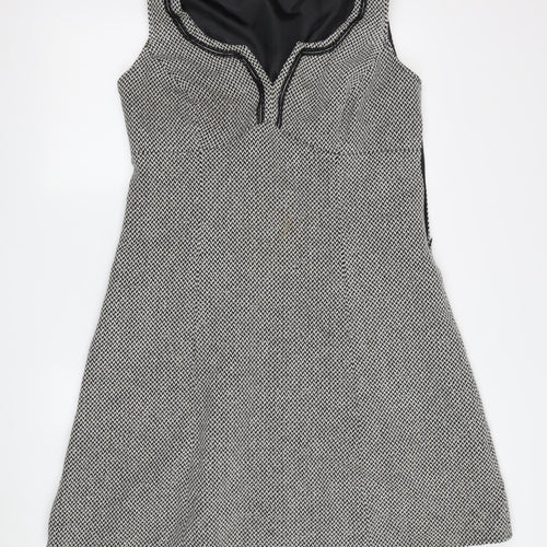 Spencer Women's Grey A-Line Dress - Size 14, Classic Style