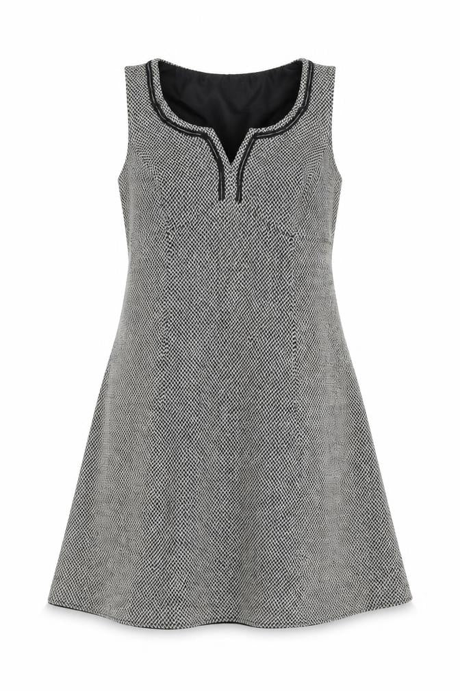 Front view of Spencer Women's Grey A-Line Dress -, size 14, Classic Style