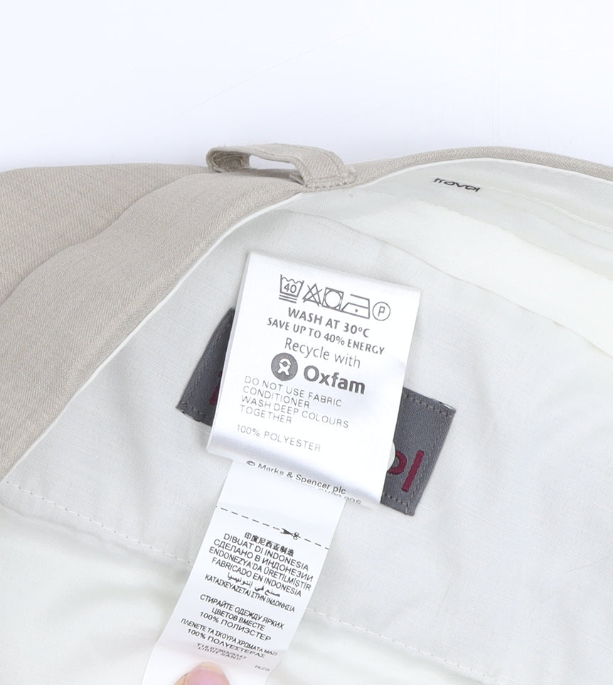 Marks & Spencer Mens Beige Travel Trousers Size 42