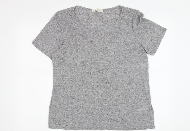 Oasis Women's Grey T-Shirt - M, Short Sleeve, Casual