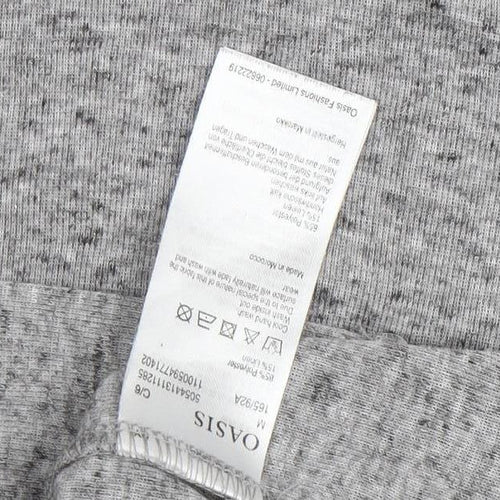 Oasis Women's Grey T-Shirt - M, Short Sleeve, Casual