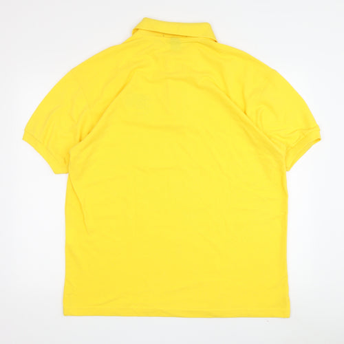 Palm Club Men's Yellow L Polo Shirt Casual Embroidered Logo