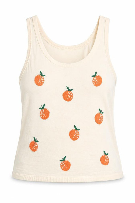 Front view of LOU & GREY Ivory Sleeveless Knit Vest L Women's Casual