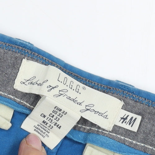 H&M Men's Blue Chino Shorts, Size 33, Casual Style