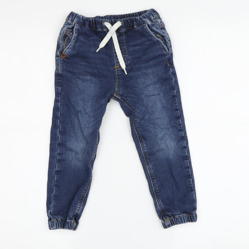Next Girls Blue Skinny Jeans with Elastic Waist, Size 4 Years
