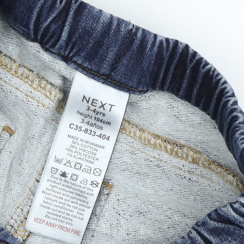 Next Girls Blue Skinny Jeans with Elastic Waist, Size 4 Years