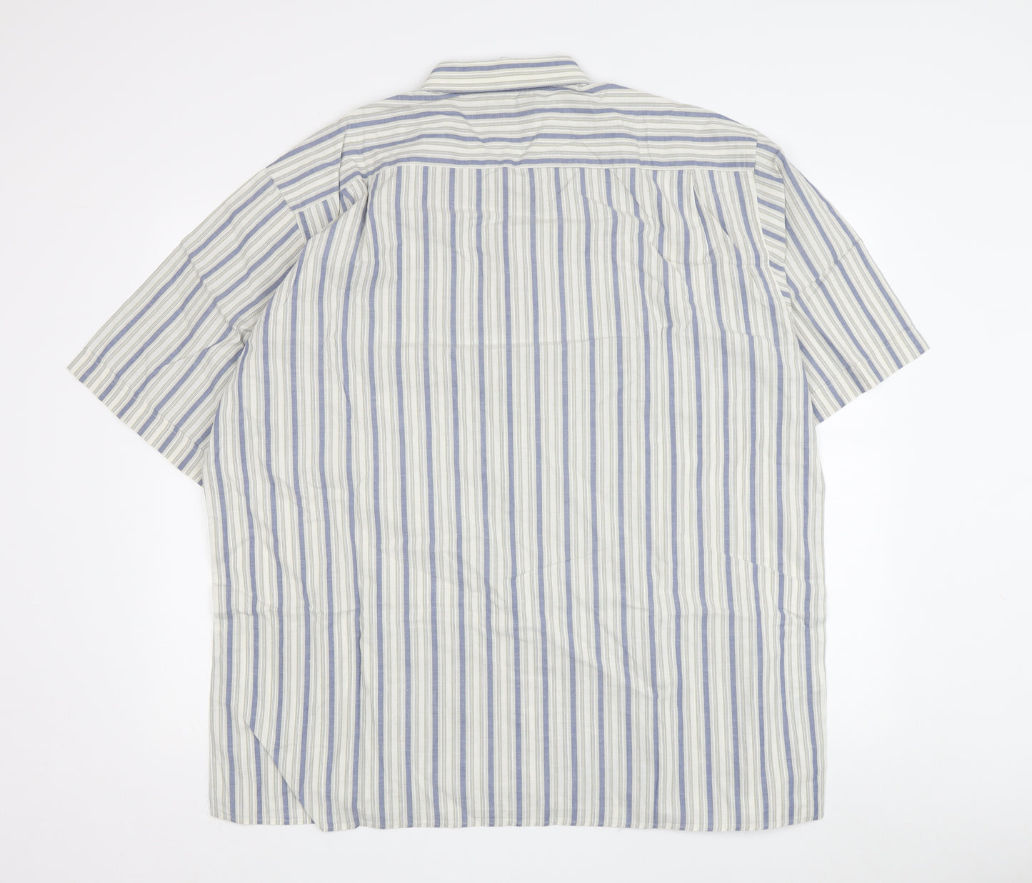 Marks & Spencer Men's Blue Striped Shirt, Size 44