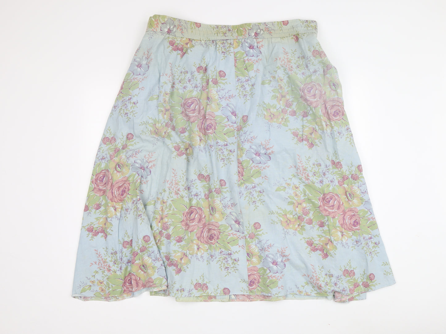 St Michael Multicoloured A-Line Floral Midi Skirt 18