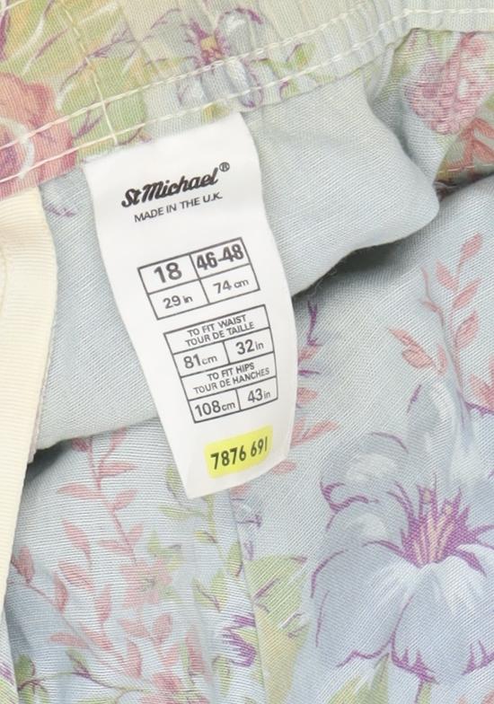 St Michael Multicoloured A-Line Floral Midi Skirt 18