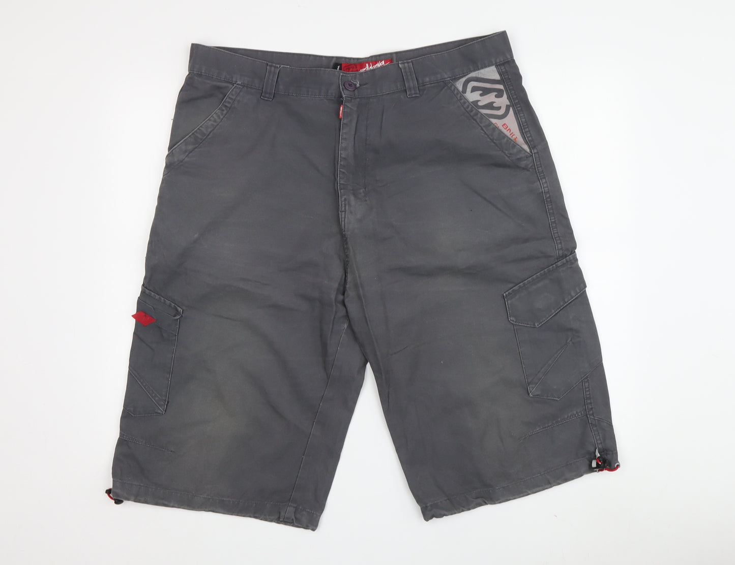 Billabong Men's Grey Cargo Shorts, Size 34, Cotton Canvas