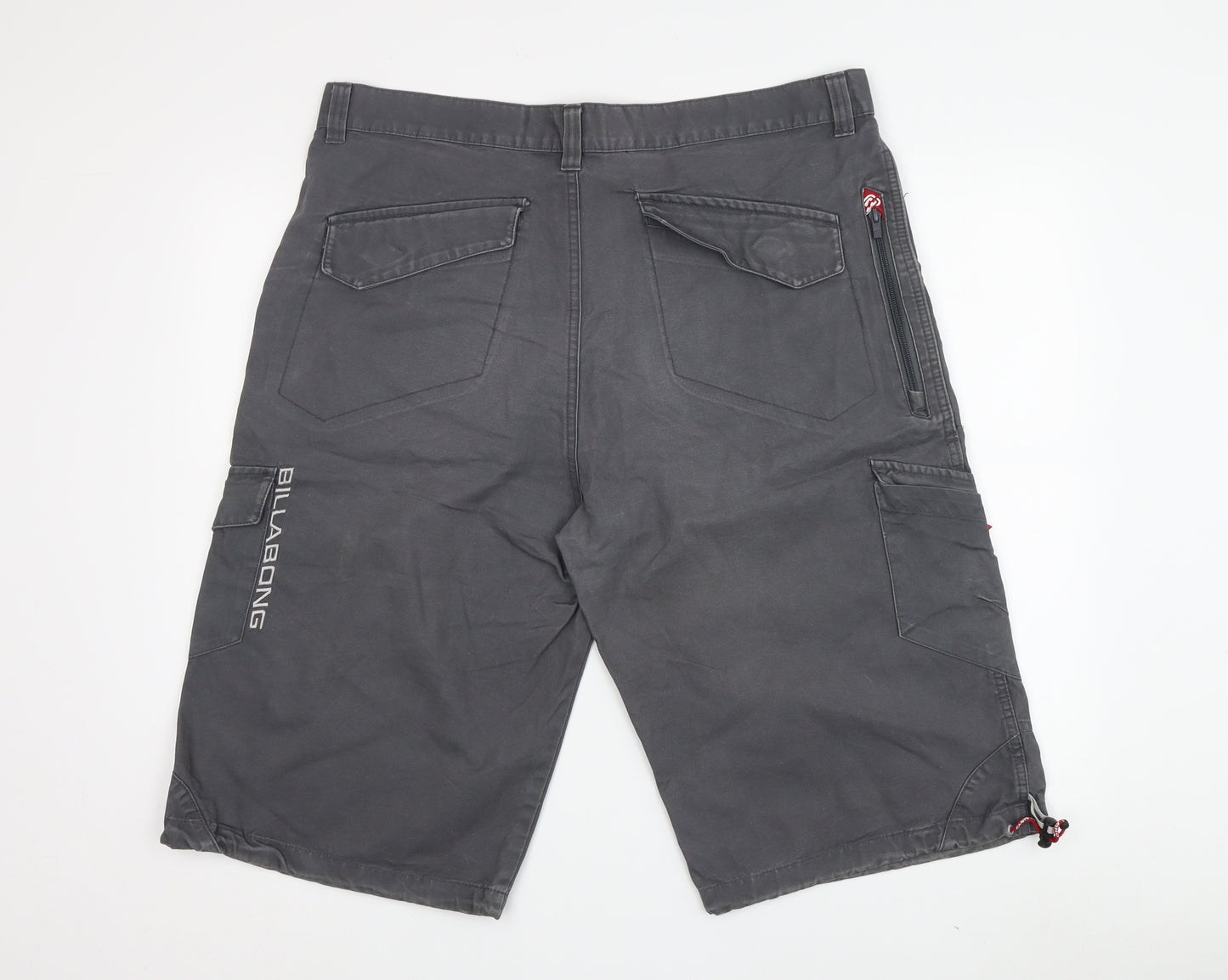 Billabong Men's Grey Cargo Shorts, Size 34, Cotton Canvas
