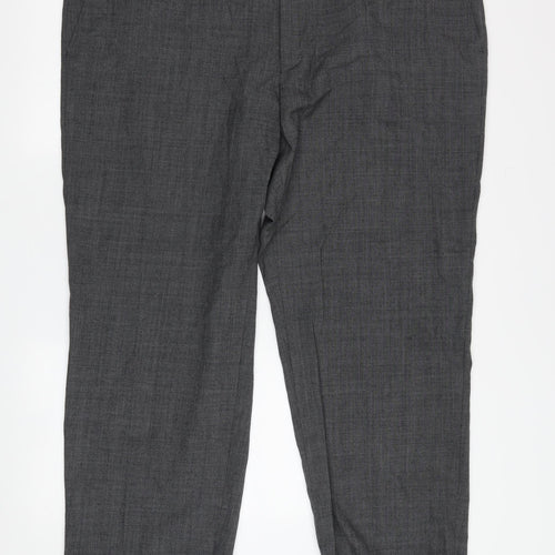 Marks and Spencer Men's Grey Regular Fit Trousers, Size 44
